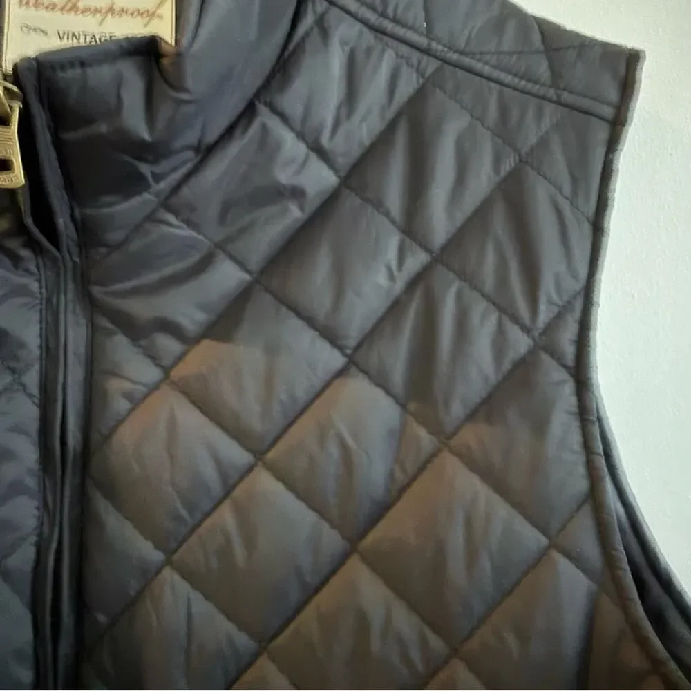 Men's Black Quilted Lightweight Vest Size L NWOT Weatherproof Vintage